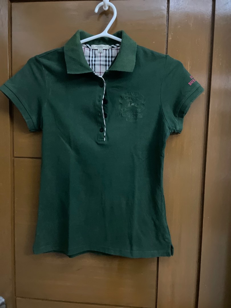 Burberry polo shirt womens gold clearance