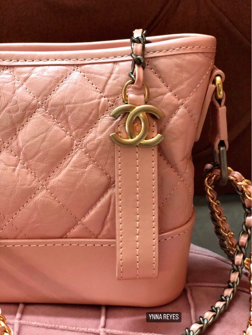 CHANEL Iridescent Aged Calfskin Quilted Small Gabrielle Hobo Light