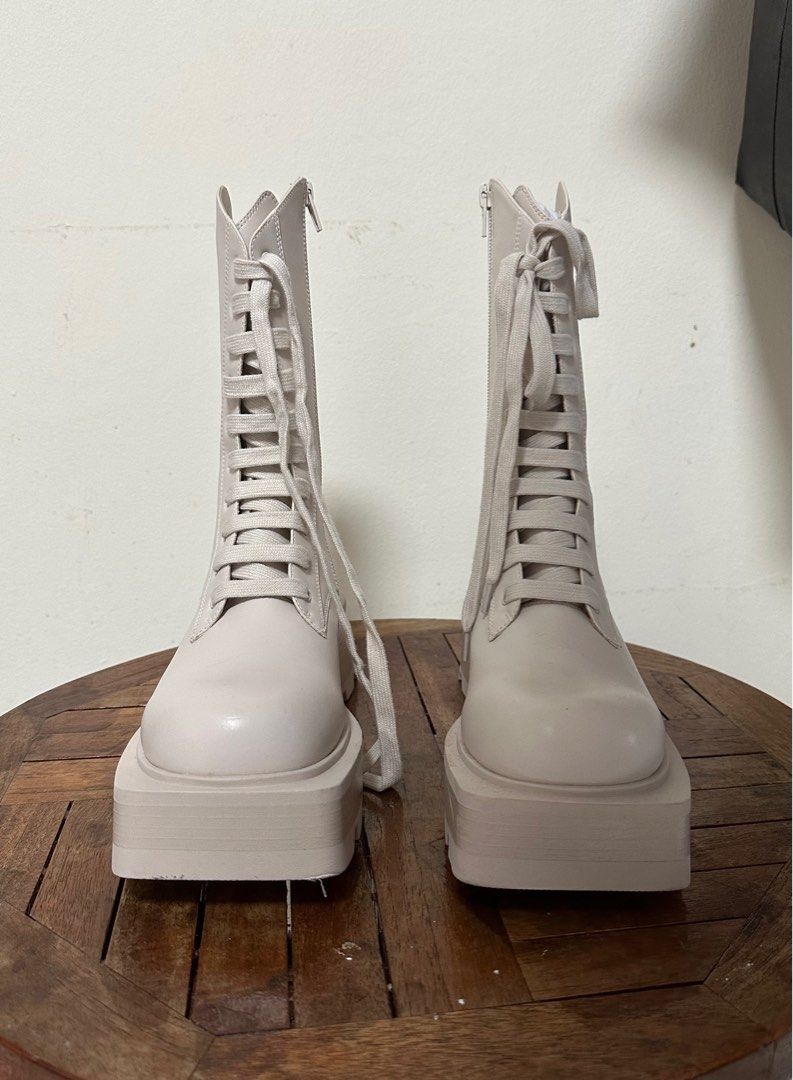 White ankle boots lace up on sale
