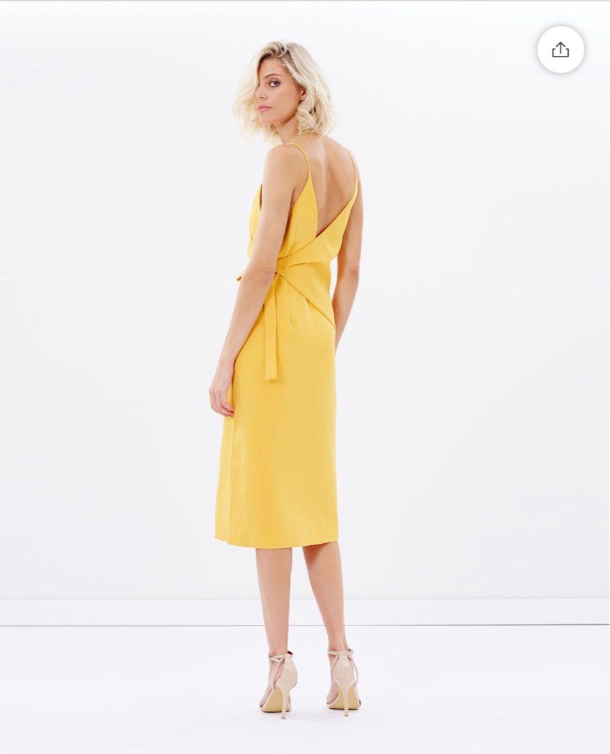 C MEO CAMEO Better Things Bright Canary Yellow Wrap Sun Dress BN