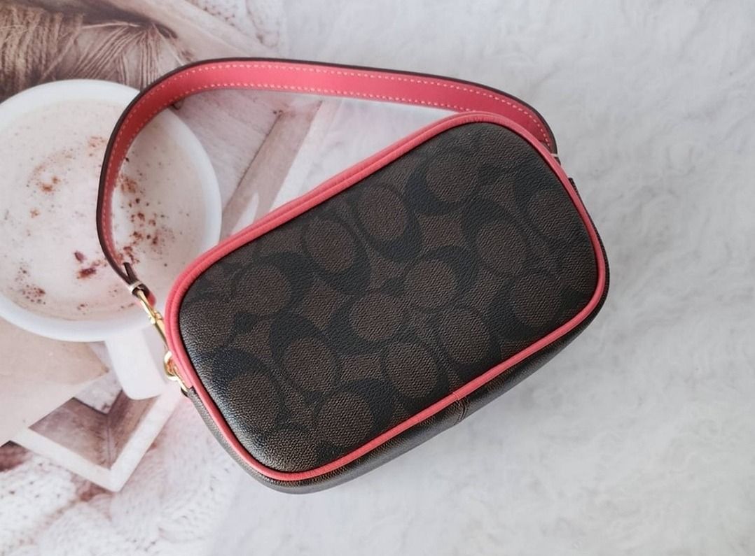 Coach Jamie Wristlet In Signature Canvas With Varsity Motif CB851