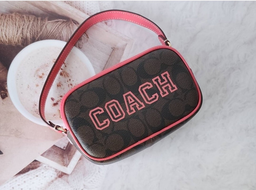 Coach Jamie Wristlet In Signature Canvas With Varsity Motif CB851