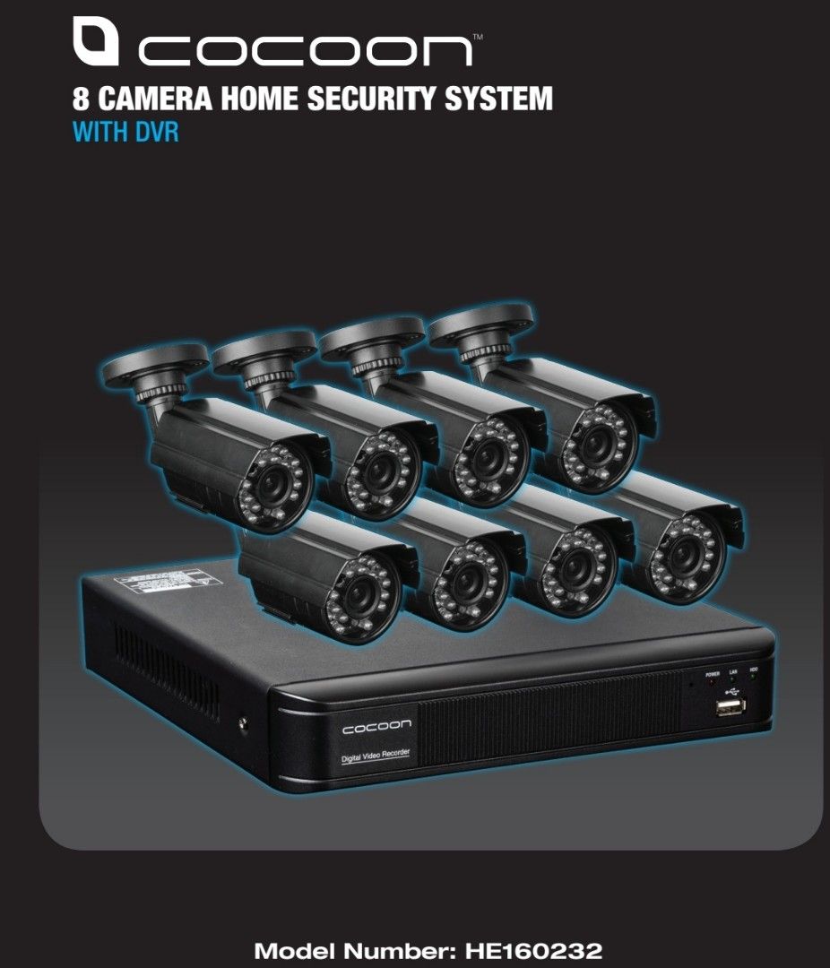 Cocoon 8 camera security system discount with dvr