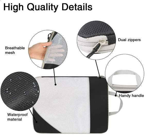 Compression Packing Cubes 3 PC Organiser Space Saving Bag Storage