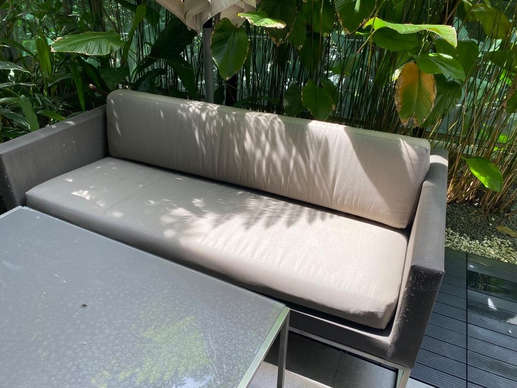 Crate & Barrel Dune outdoor furniture 3 pcs set, Furniture & Home