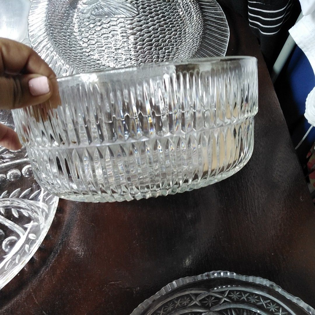 Crystal plates and bowls, Furniture & Home Living, Kitchenware