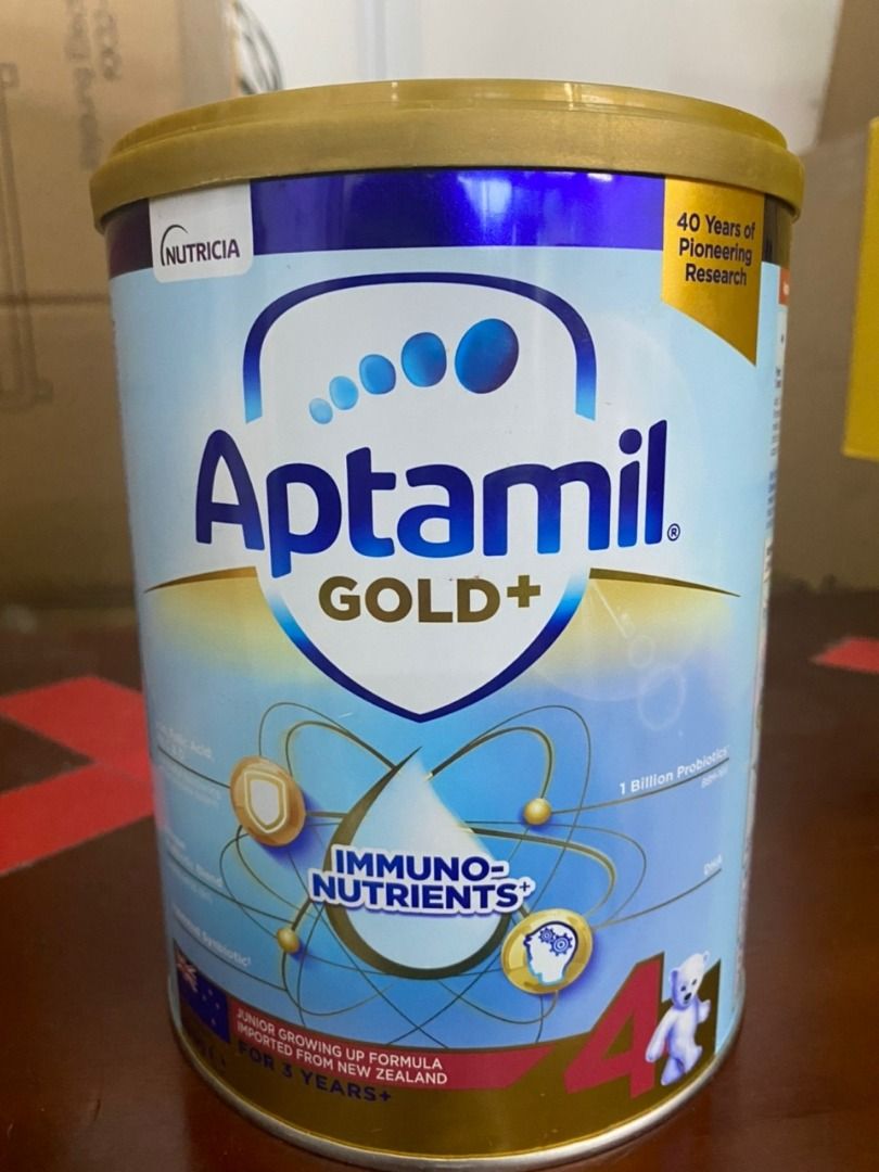 Dented] Aptamil Gold+ Immuno-Nutrients Stage 4 Junior Growing Up Formula  Milk Powder 900g, Babies & Kids, Nursing & Feeding, Weaning & Toddler  Feeding on Carousell