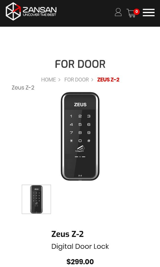 Zeus Digital door lock [FREE delivery & installation], Furniture & Home