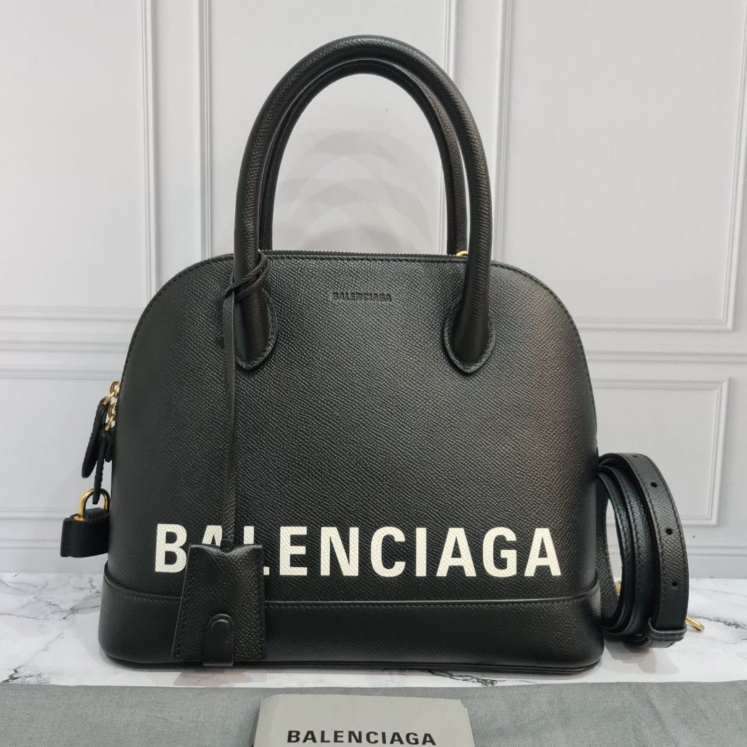 Fast Sale Balenciaga Ville Small Handbag Black White Grain