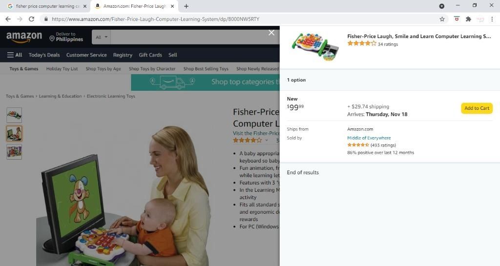 Fisher Price Computer Learning System Laugh Smile and Learn