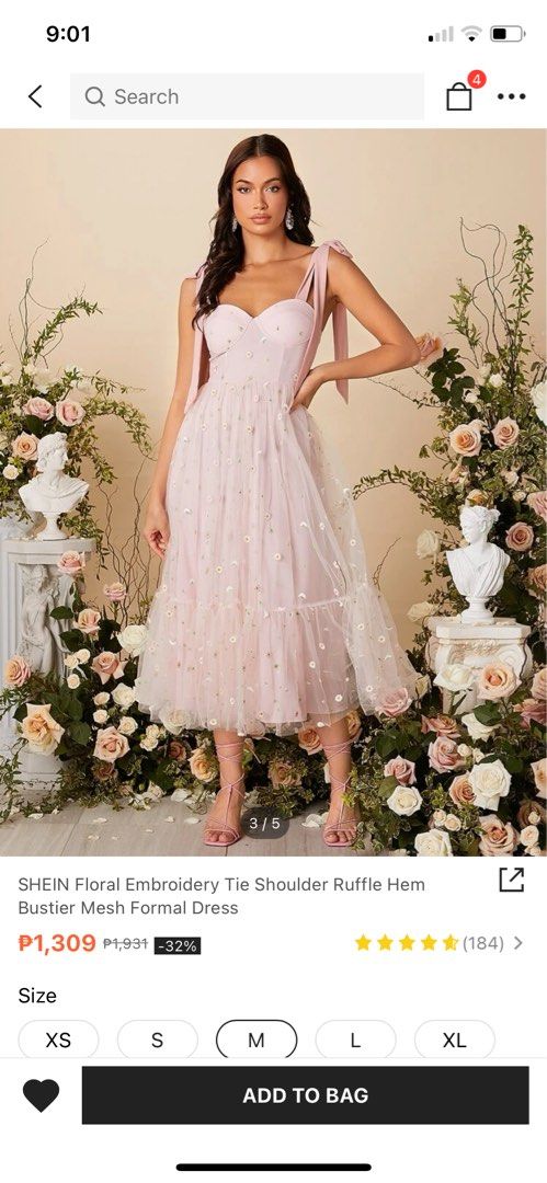Party/debut dress mesh embroidery (Category: Evening dresses & gowns) located in Caloocan City. Submitted by jerjalon (Listing ID 1194566110, Image 1). Description: Used once only for an event. Message me for actual picture of the dress.
