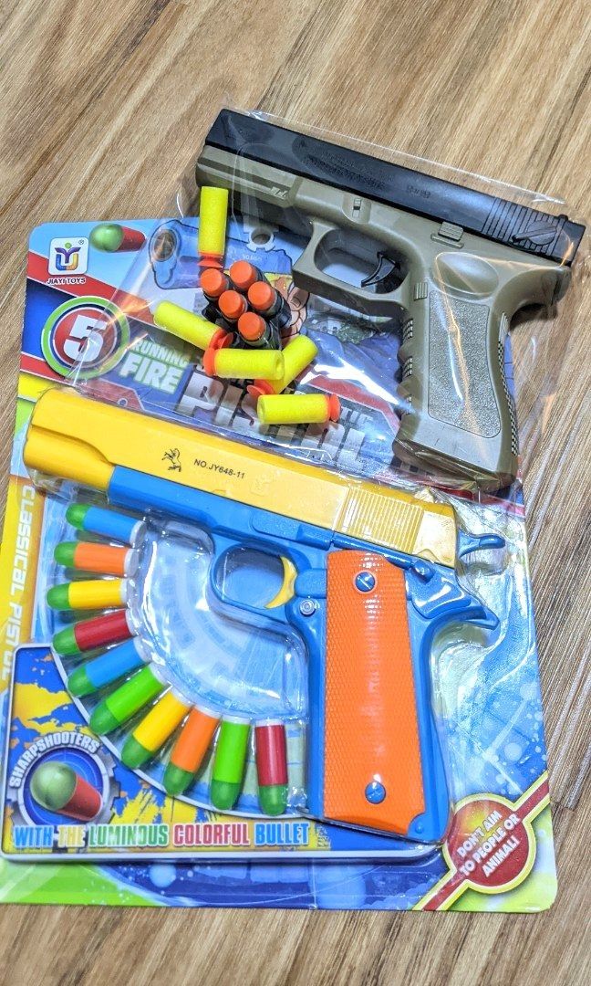 Foam Dart 1911 & Glock Toy blasters Bundle, Hobbies & Toys, Toys