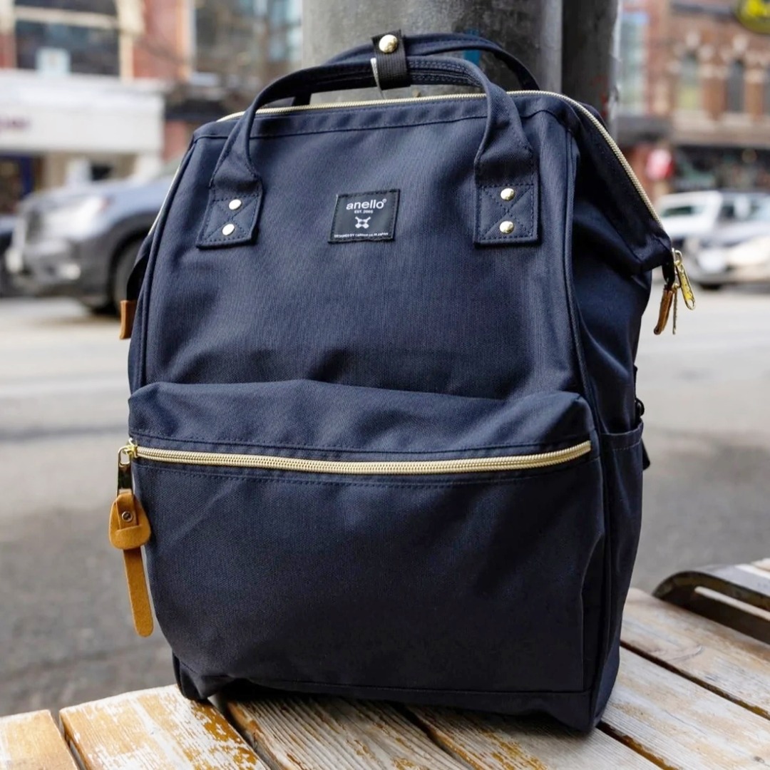 Genuine Anello Large Backpack in Navy Blue Men s Fashion Bags