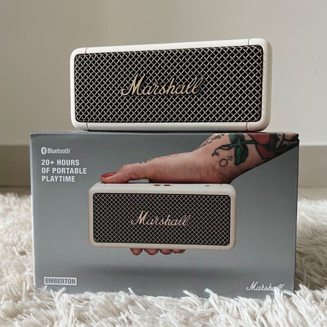 Genuine Marshall Emberton II Portable Bluetooth Speaker in Cream, Audio