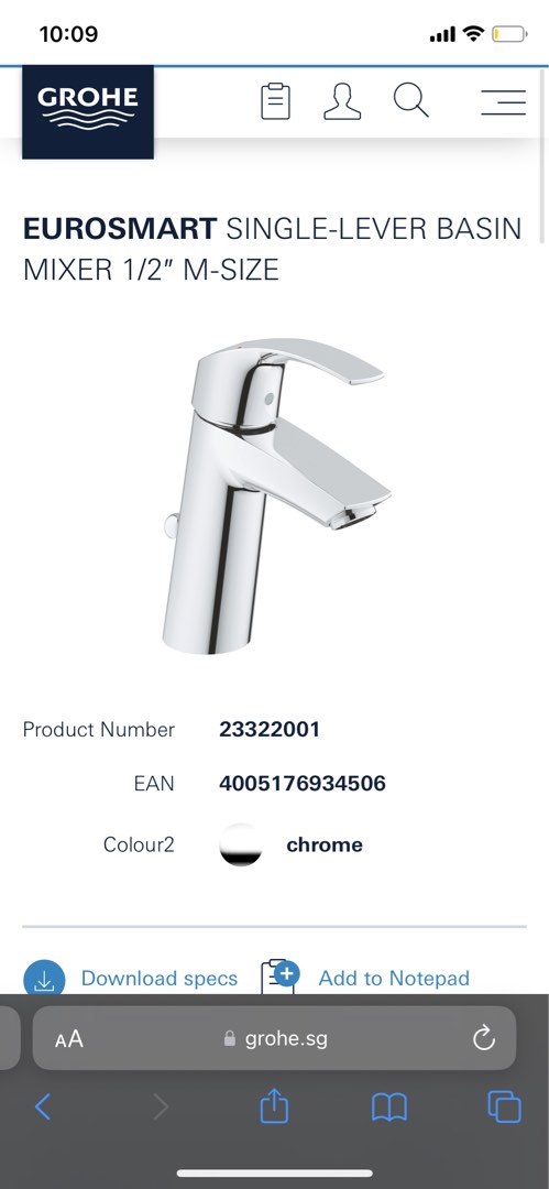 Grohe Basin Mixer Tap, Furniture & Home Living, Bathroom & Kitchen ...