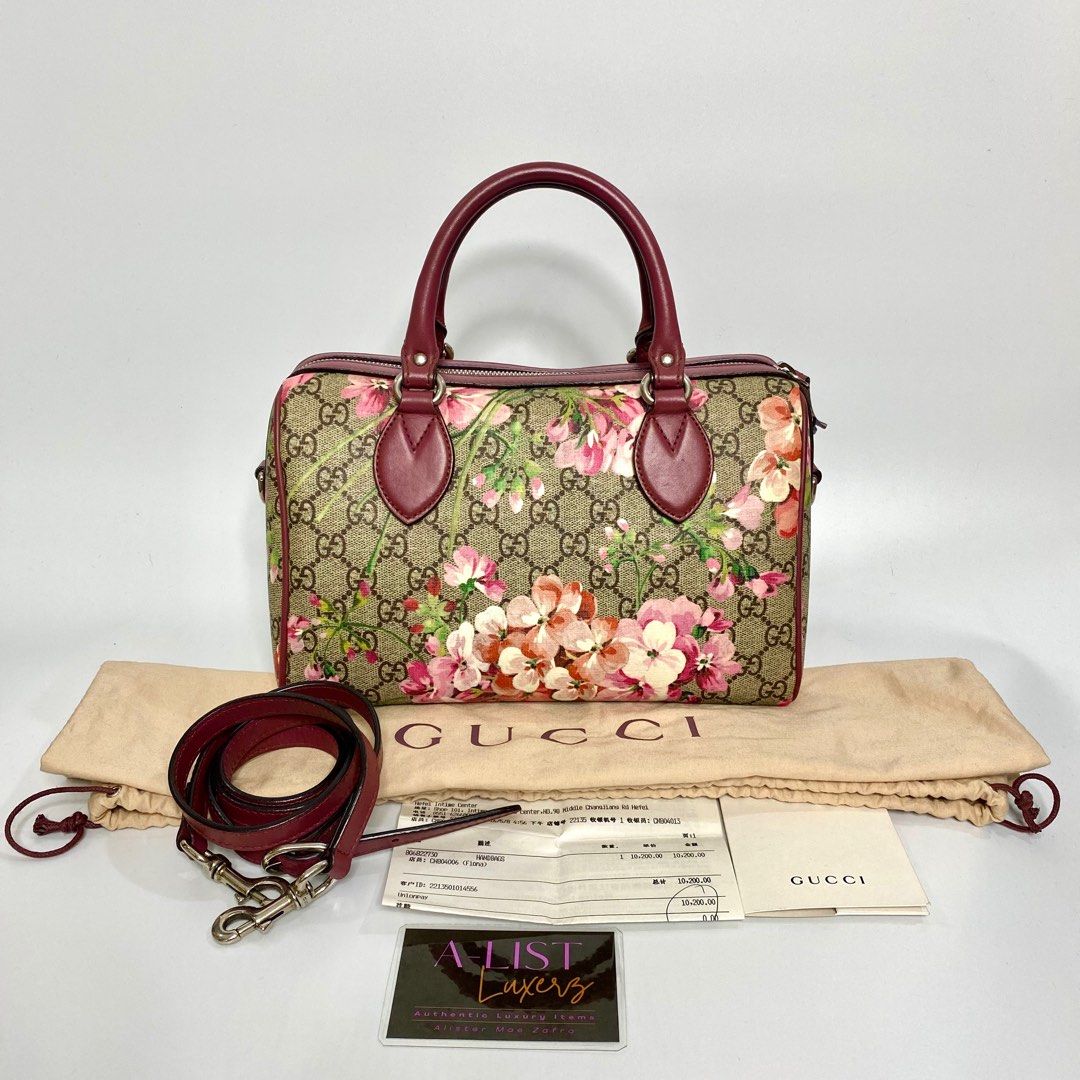 Gucci Mini Boston Bloom Supreme ○ Labellov ○ Buy and Sell