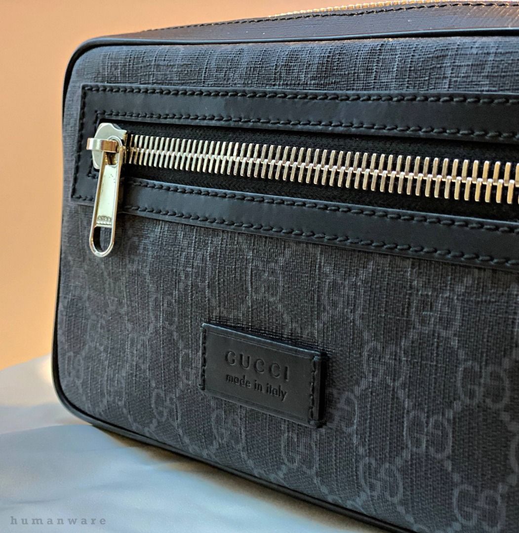 GUCCI GG Jacquard Coated Canvas and Leather Belt Bag Used Men s