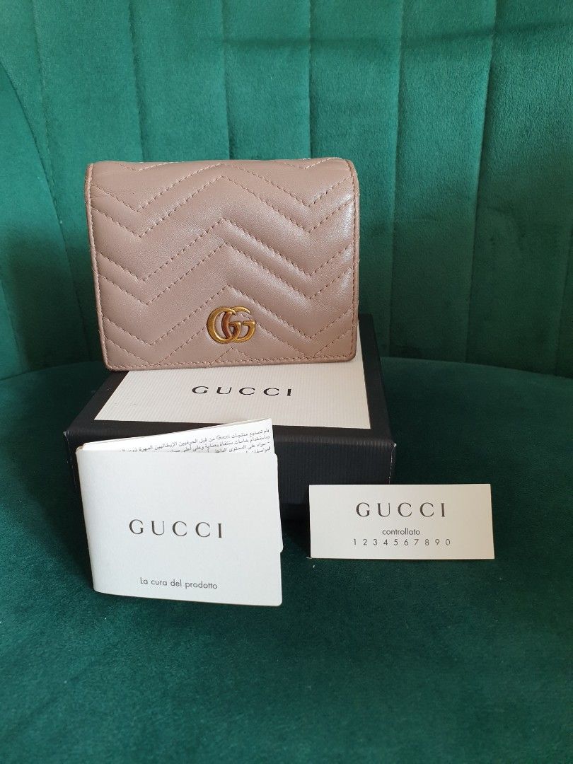 Gg marmont chevron quilted leather discount flap wallet on a chain