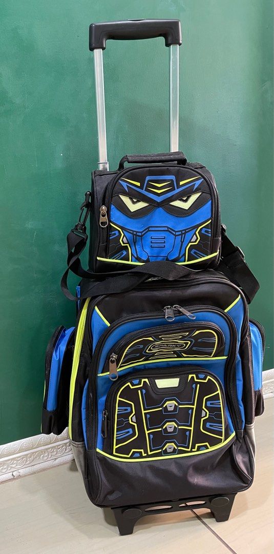 Hawk School Bag Trolley with Insulated Lunch bag, Hobbies & Toys, Stationary & Craft, Stationery