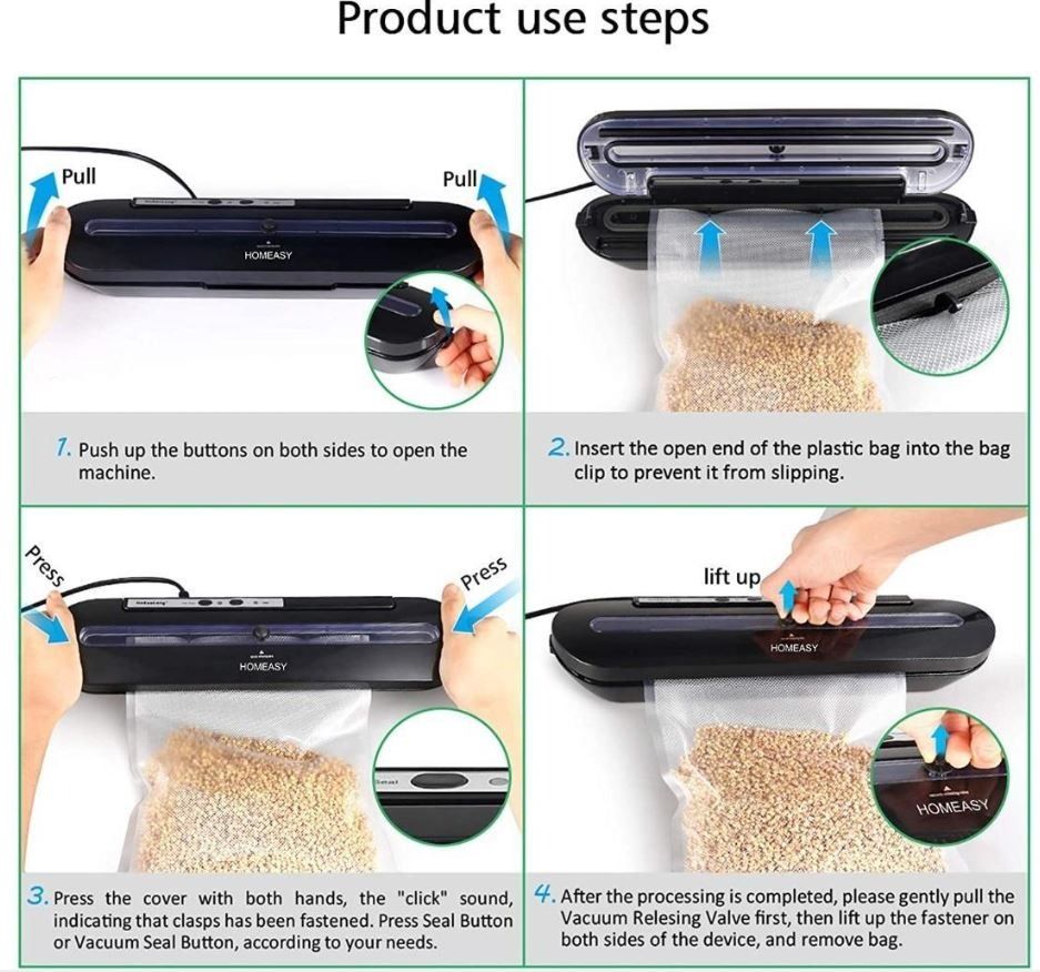 Homeasy Vacuum Sealer, Automatic Food Sealer Machine Sealing