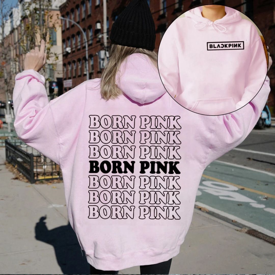 Hoodie Blackpink Bornpink Merch banyak warna fleece tebal Jisoo Jennie Rose Lisa Fesyen Wanita Pakaian Wanita Baju Luaran di Carousell