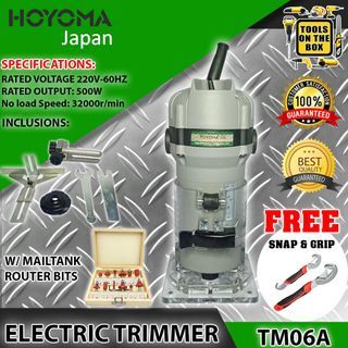HOYOMA JAPAN Electric Trimmer TM06A with MailTank Router Bits and Free Snap and Grip