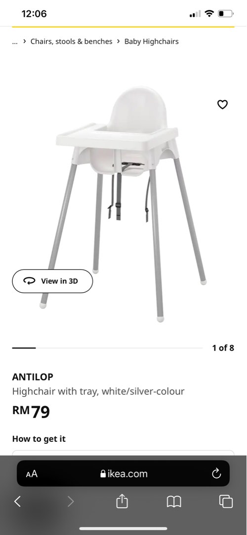 IKEA Baby high chair, Babies & Kids, Nursing & Feeding, Baby High Chairs on Carousell