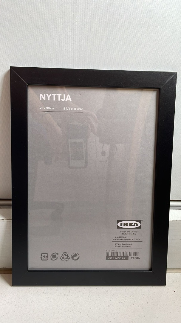 IKEA Black frame NYTTJA 21x30cm 7 pcs, Furniture & Home Living, Home