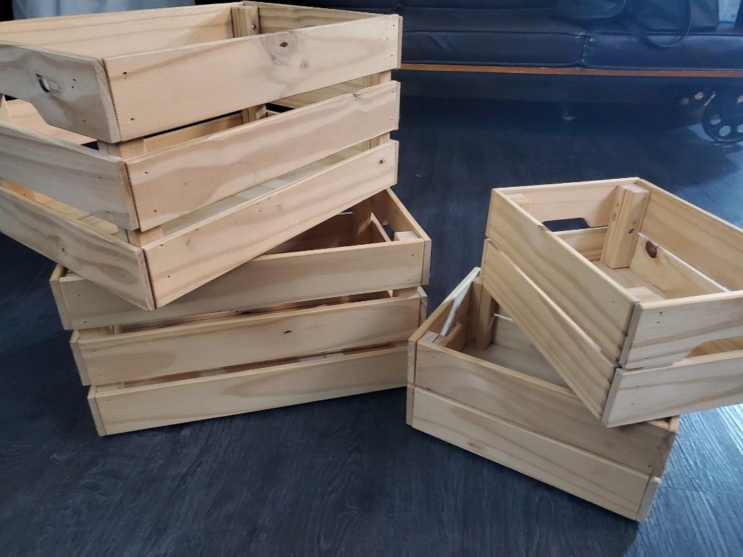 Ikea Wooden Crates. Grab all!, Furniture & Home Living, Home