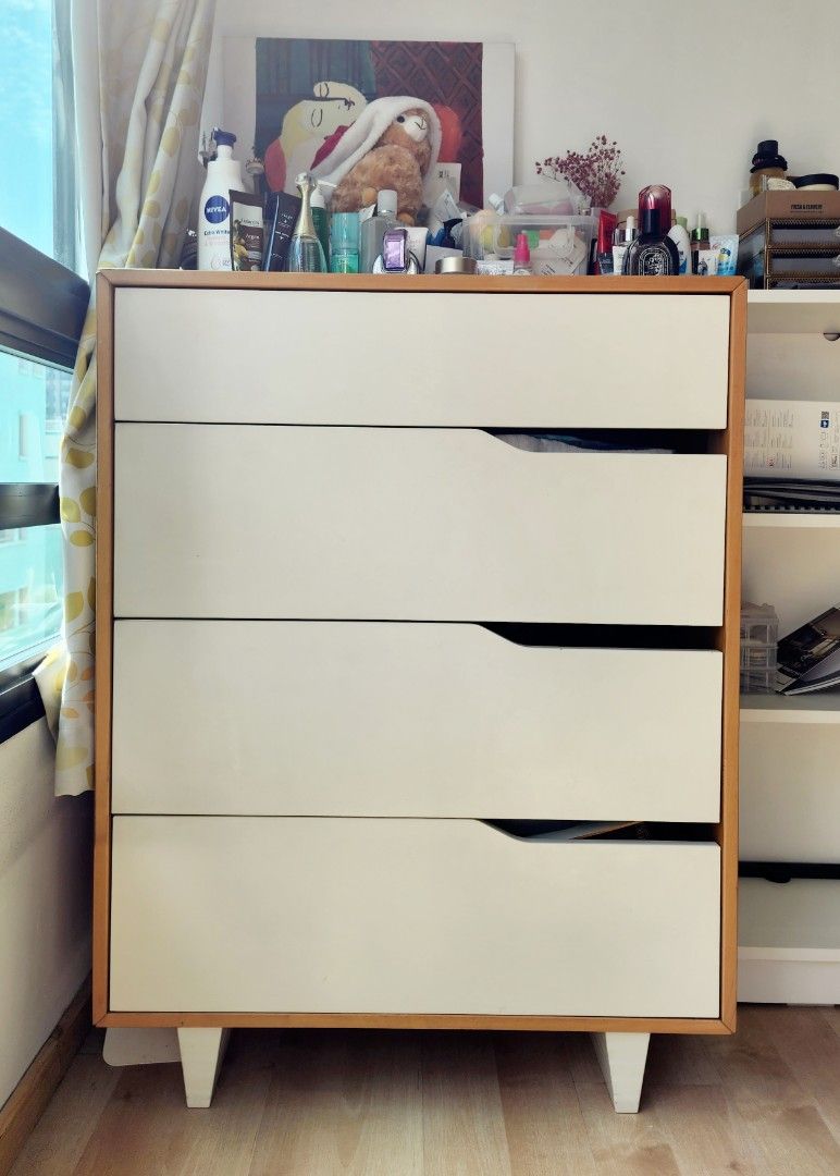 Ikea MANDAL 4 drawer dresser cabinet white birch