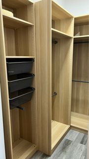Ikea open wardrobe with accessories