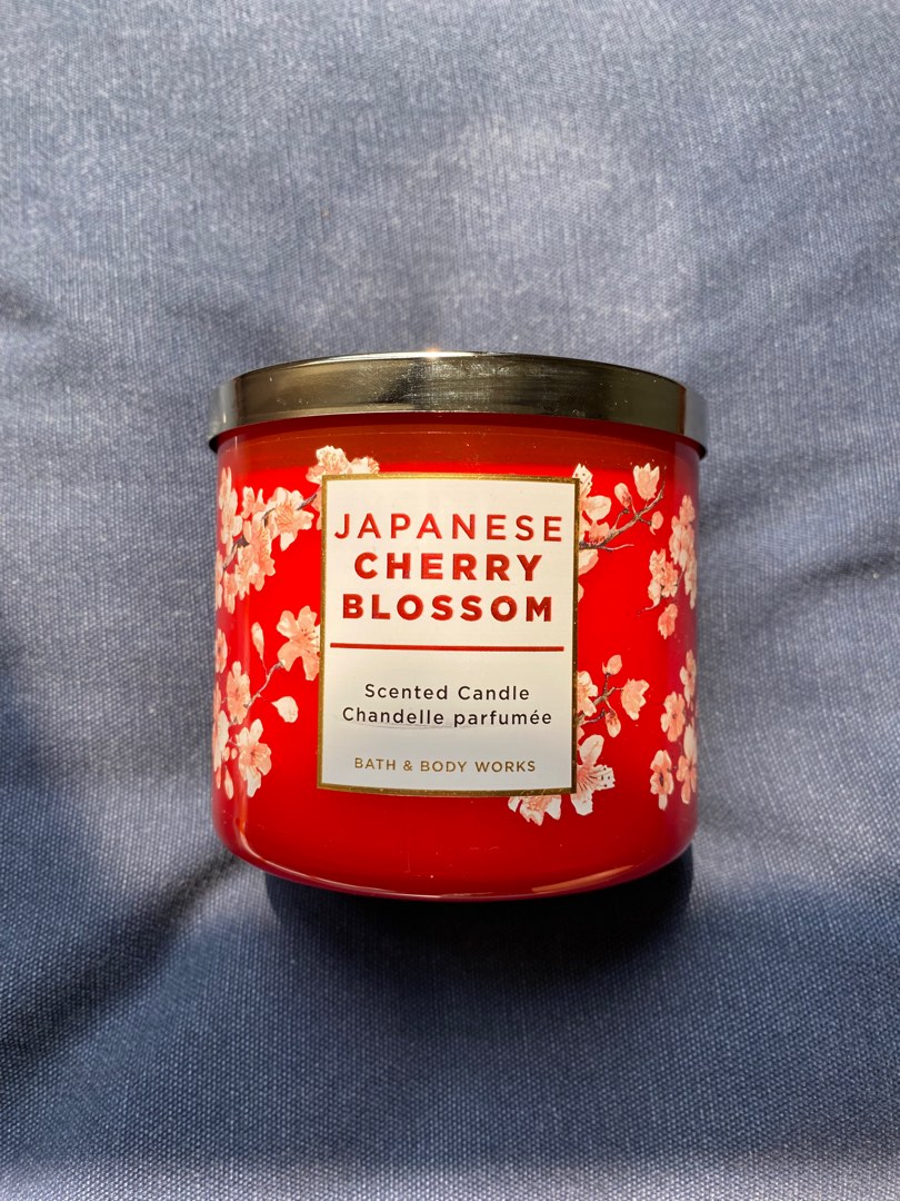 Japanese Cherry Blossom Bath and Body Works 3 Wick Candle, Furniture ...