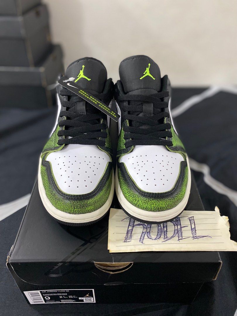 electric green and black jordans