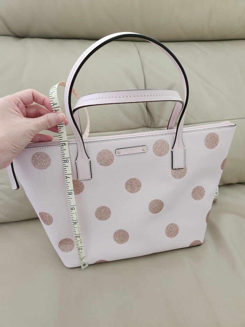 Kate spade pink shop glitter polka dot purse