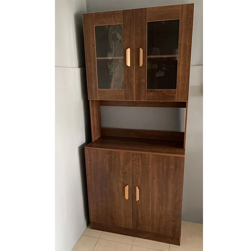 Kitchen Wood Storage Dark Brown/Light Wooden with White