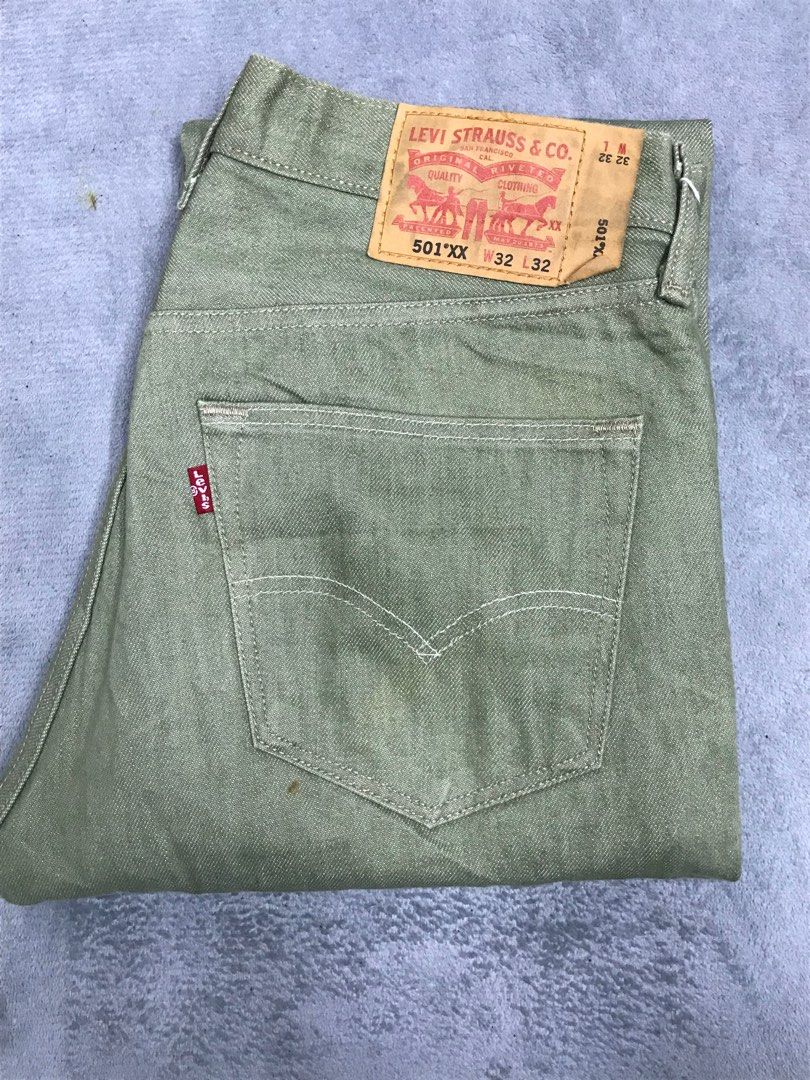 Levis 501XX Jeans Green Colour Original Levis 501 Men s Fashion