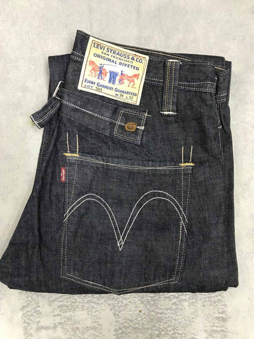 Levi 503 cinch back jeans on sale