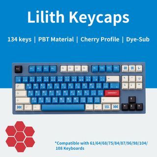 Lilith Keycaps | Cherry Profile | PBT Dye-Sub | Royal Kludge Tecware Keychron Akko Keycap