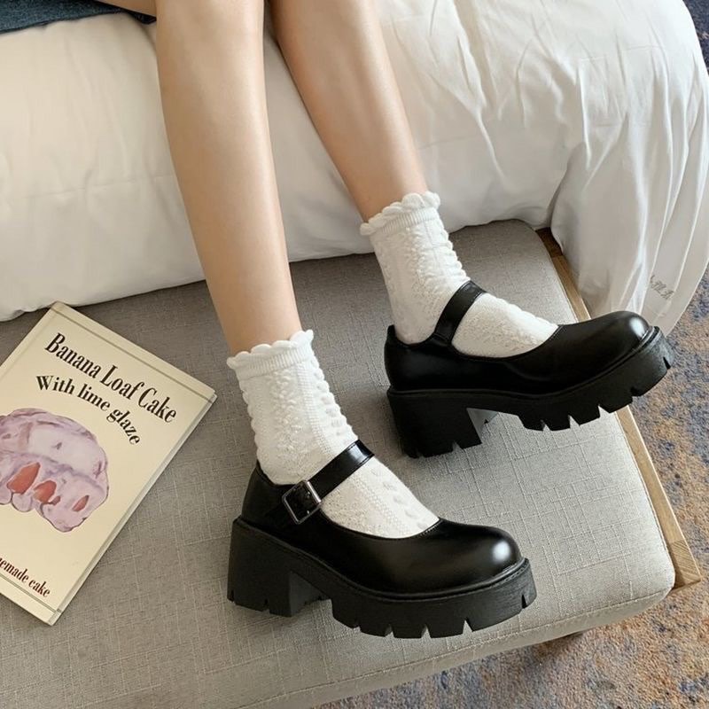 Students Lolita Shoes Patent Leather Mary Janes Shoes 2022 New Women  Platform Shoes Buckle Girls Thick Sole Ladies Shoes | Fruugo QA