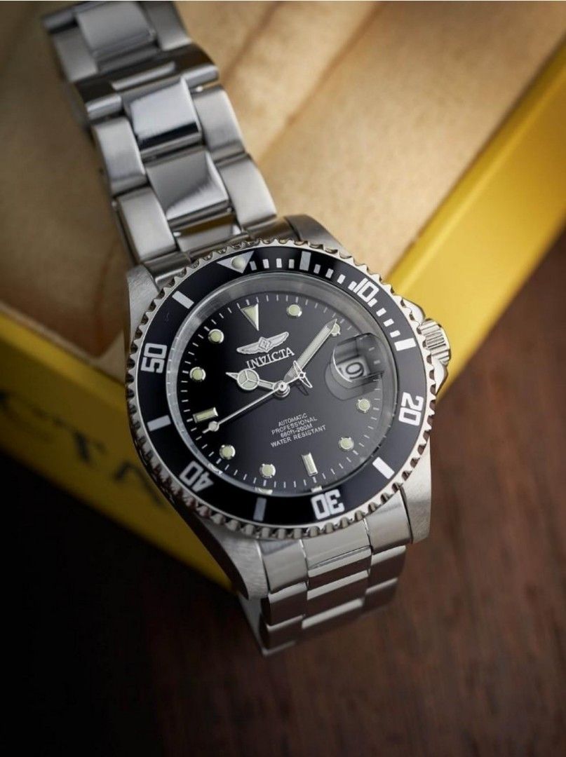 Lowest Price Invicta Pro Diver 200m Men s Automatic Black Dial Stainless Steel Watch invicta Birthday gift birthday BRAND NEW IN BOX Men s Fashion Watches Accessories Watches on Carousell