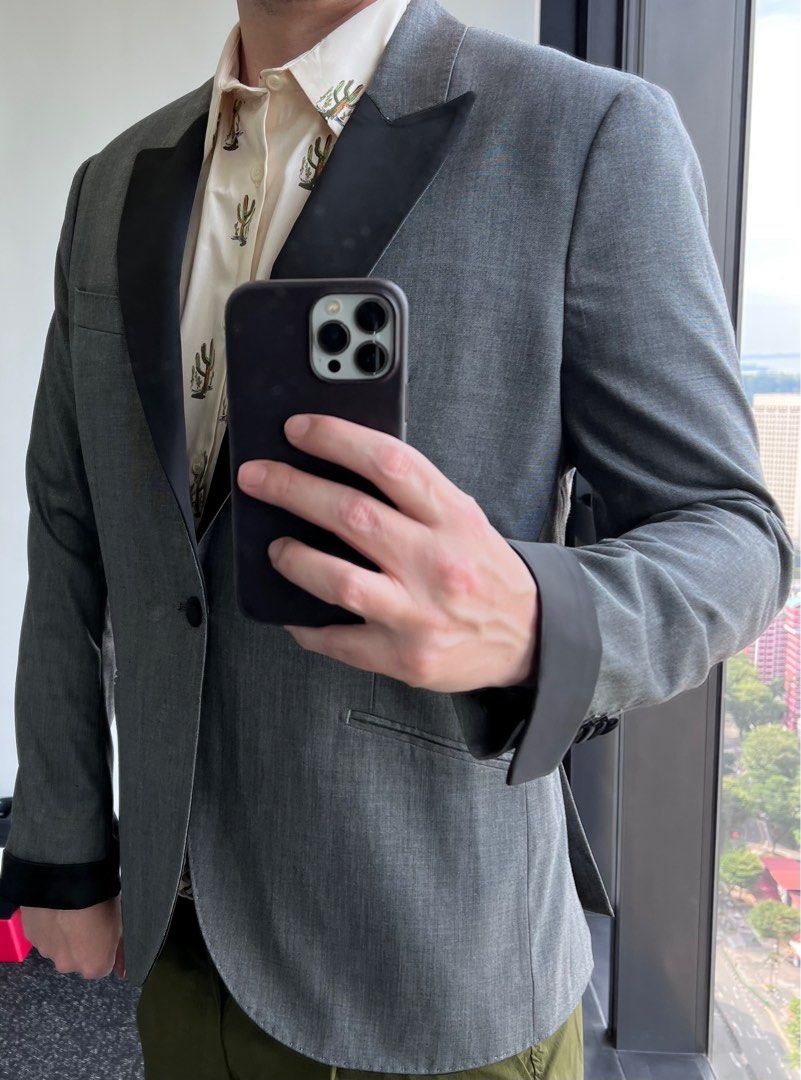 Grey occasion jacket top