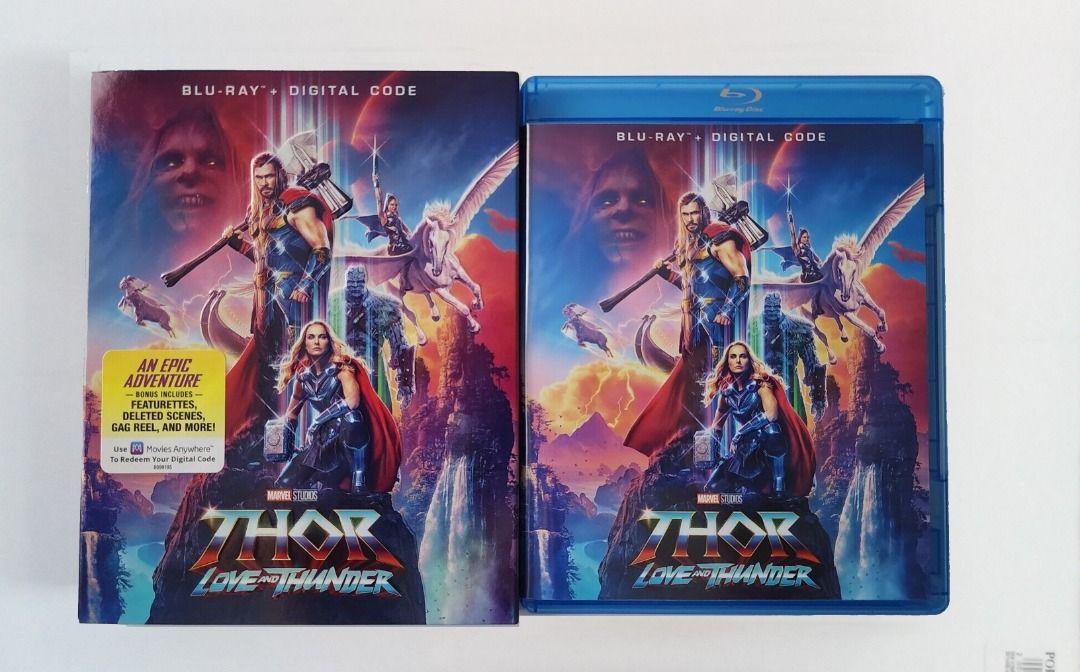 MARVEL THOR LOVE AND THUNDER BLU RAY DVD WITH SLIPCOVER SLEEVE (LIKE