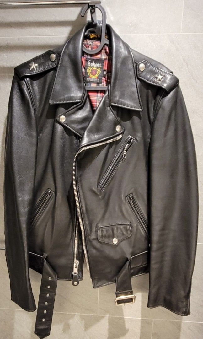 Mastermind World x Schott Leather Jacket, 95% New, 男裝, 外套及 