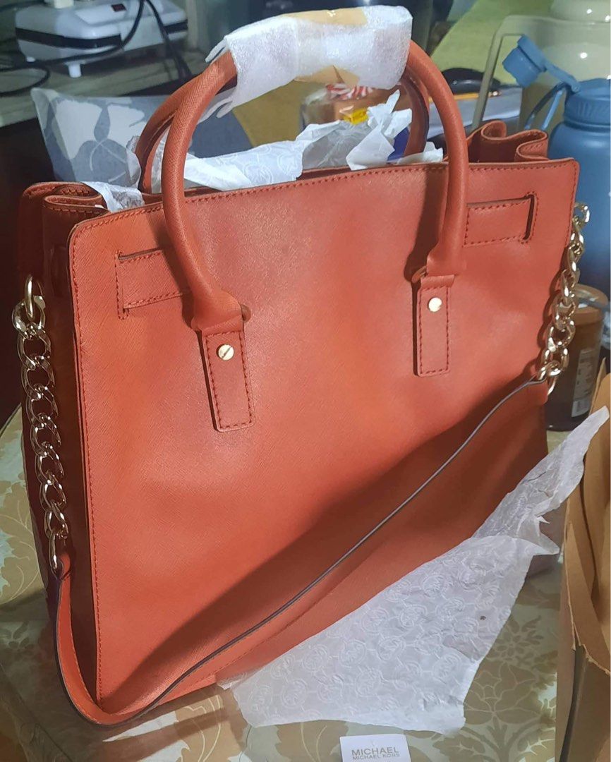 Michael Kors Hamilton Burnt Orange Tote Bag, Luxury, Bags & Wallets on  Carousell