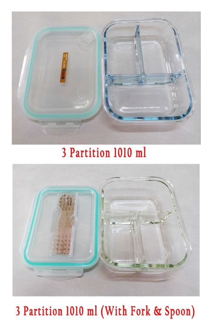 Microwavable Glass Lunch Box, Furniture & Home Living, Kitchenware