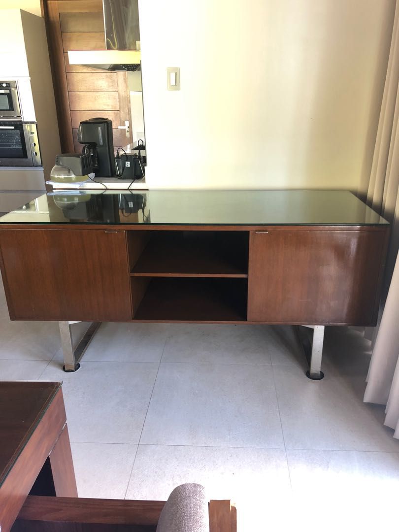 Mid Century Entertainment Console/buffet table. Very nice in actual. (Category: Shelves, Cabinets & Racks) located in Carmona. Submitted by cecil712 (Listing ID 1194585945, Image 2). Description: Mid Century table or Buffet Table with stainless feet. Hard to let go coz it’s very classic but ito too big for our house. Last price listed..