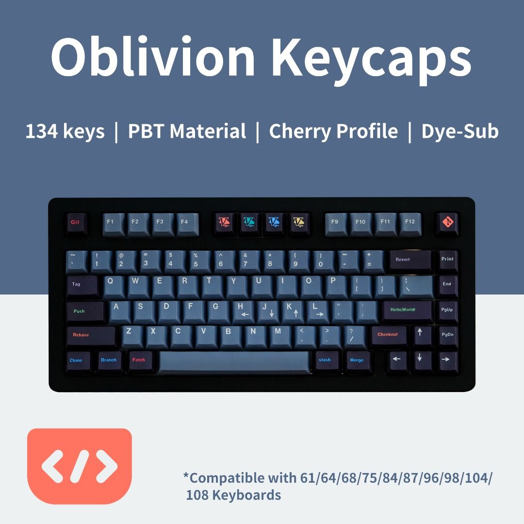 Oblivion Keycaps | Cherry Profile | PBT Dye-Sub | Royal Kludge Tecware ...