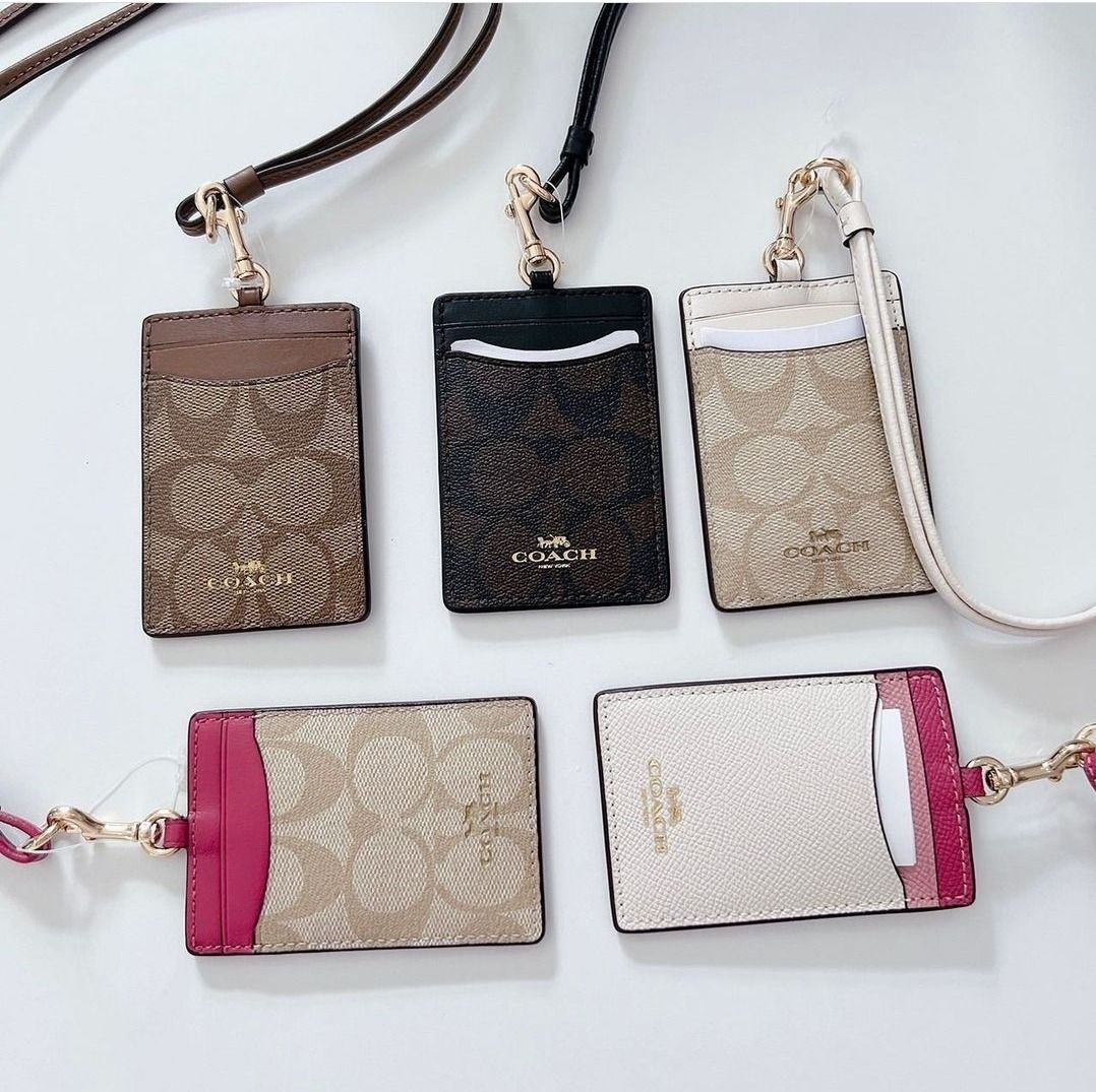 Original Coach ID Lanyard In Crossgrain Leather Colorblock In Chalk ...