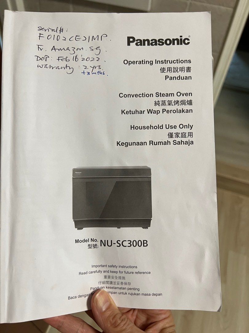 Panasonic Convection Steam Oven NUSC300B, TV & Home Appliances