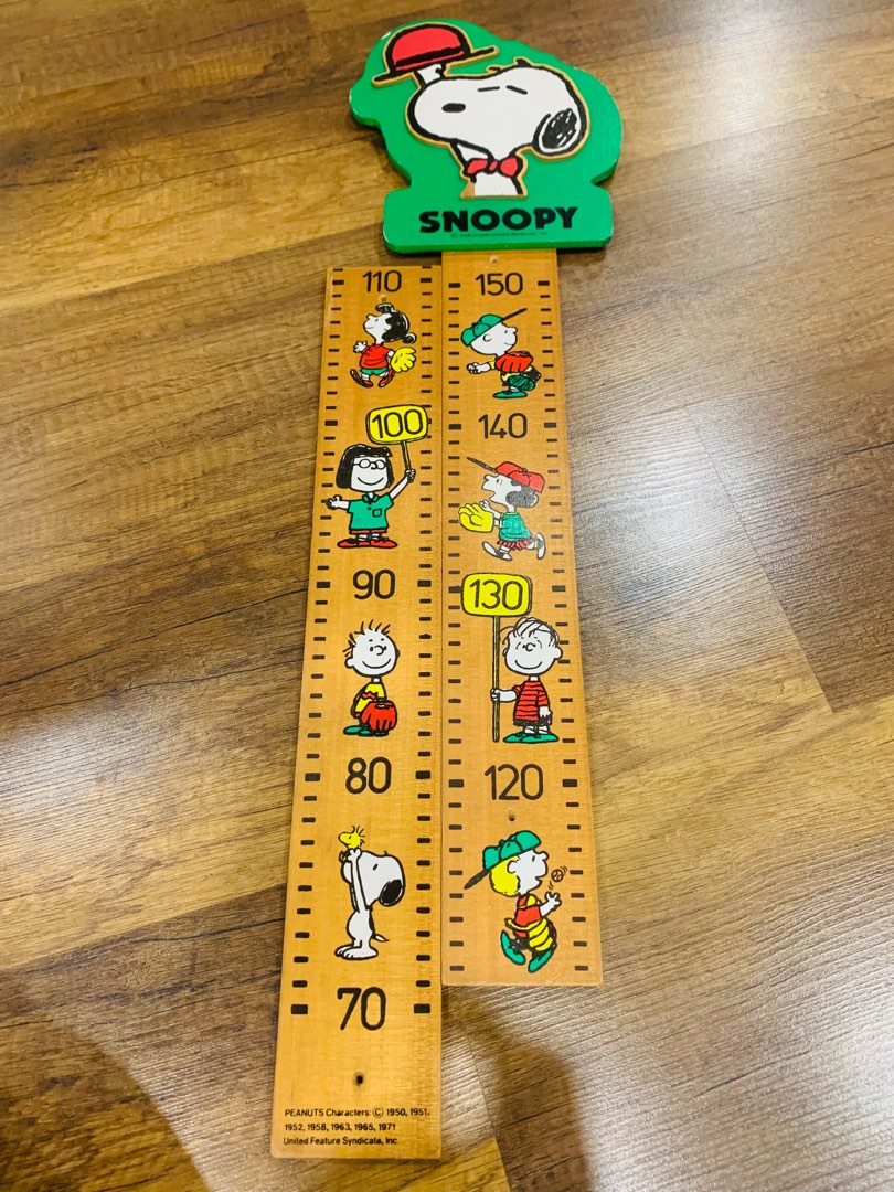 Peanuts Snoopy Wooden Growth Chart, Everything Else, Others on Carousell
